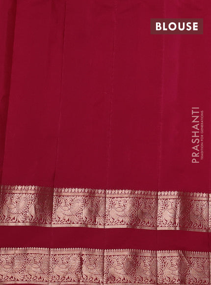 Pale Orange & Maroon Gadwal Silk Saree