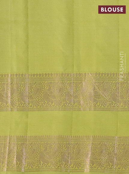 Teal Green & Pista Green Gadwal Silk - Buttas