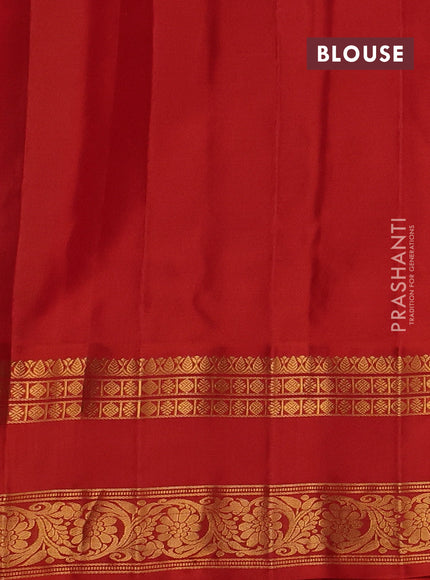 Cs Blue & Red Gadwal Silk -Buttas