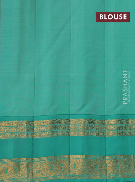Pink & Teal Green Gadwal Silk - Buttas