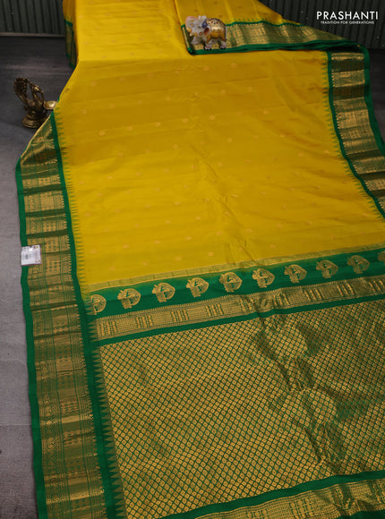 Yellow & Green Gadwal Silk - Buttas