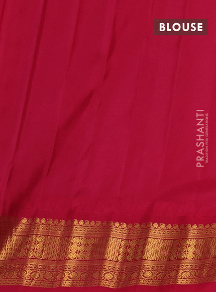 Blue & Pink Gadwal Silk - Buttas