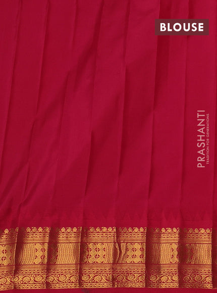 Lime Green & Pink Gadwal Silk - Buttas