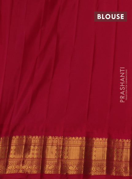 Blue & Red Gadwal Silk - Buttas