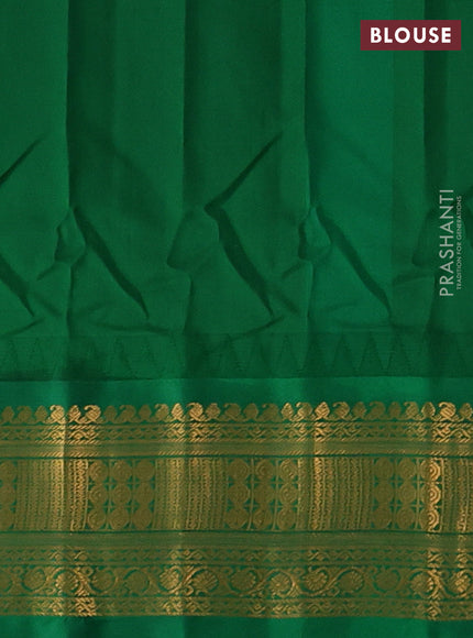 Fluorescent Green & Green Gadwal Silk - Buttas