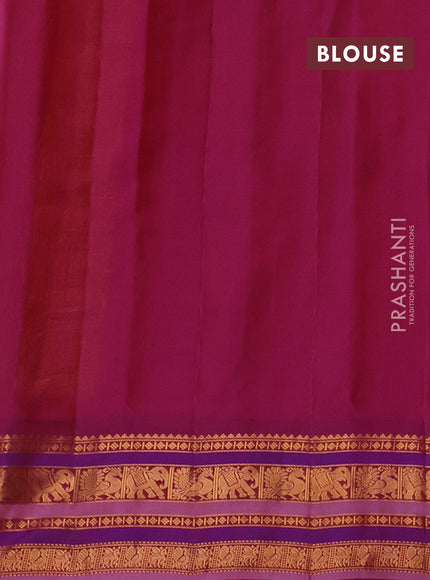 Yellow & Magenta Pink Gadwal Silk - Buttas