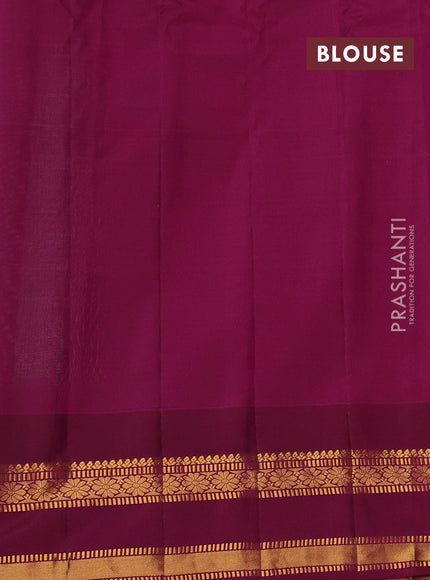 Teal Green & Magenta Pink Gadwal Silk - Checks