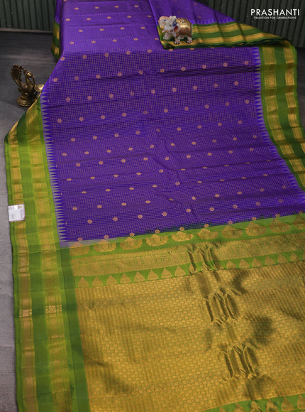 Blue & Green Gadwal Silk Checks