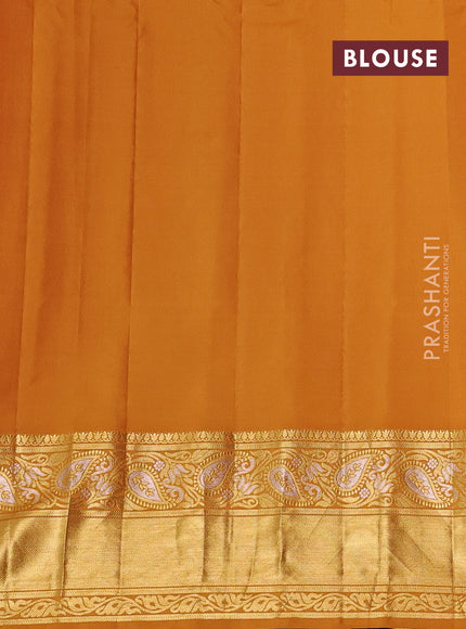 Magenta Pink & Mustard Yellow Gadwal Silk - Buttas