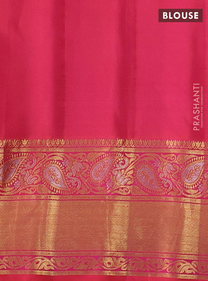Teal Green & Pink Gadwal Silk -Buttas