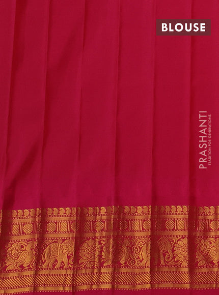 Teal Green & Pink Gadwal Silk - Checks