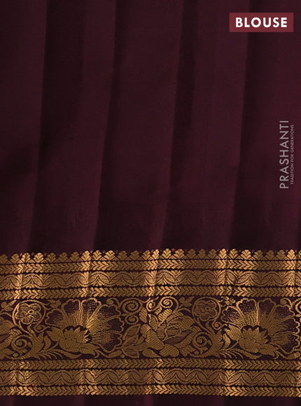 Cs Blue & Coffee Brown Gadwal Silk - Buttas