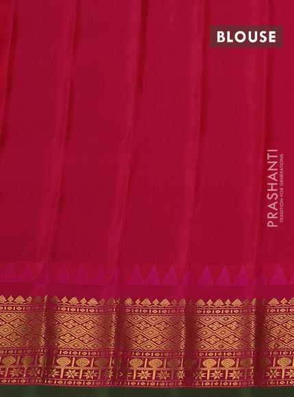 Blue & Pink Gadwal Silk -Muniya Buttas