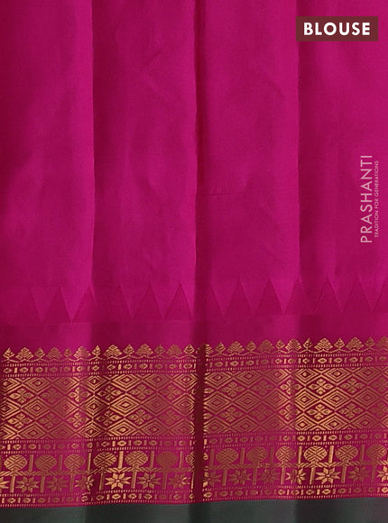 Blue & Pink Gadwal Silk - Muniya Buttas