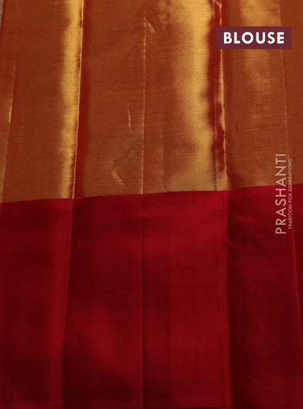 Gold & Maroon Pure Kanchipuram Tissue Silk Saree