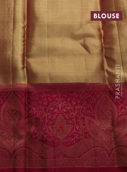 Gold & Pink Pure Kanchipuram Tissue Silk Saree