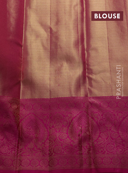 Gold & Pink Pure Kanchipuram Tissue Silk Saree