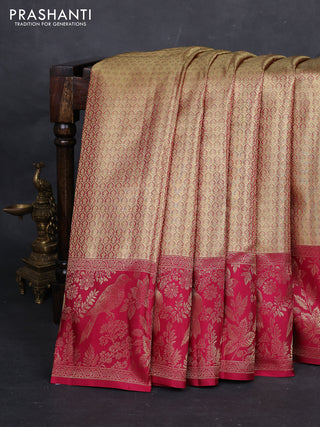 Gold & Wine Pure Kanchipuram Tissue Silk Saree