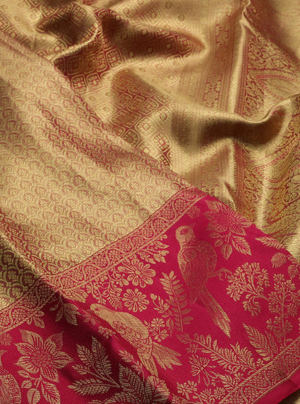 Gold & Wine Pure Kanchipuram Tissue Silk Saree