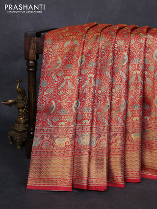 Red Pure Kanchipuram Tissue Silk Saree