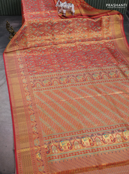 Red Pure Kanchipuram Tissue Silk Saree