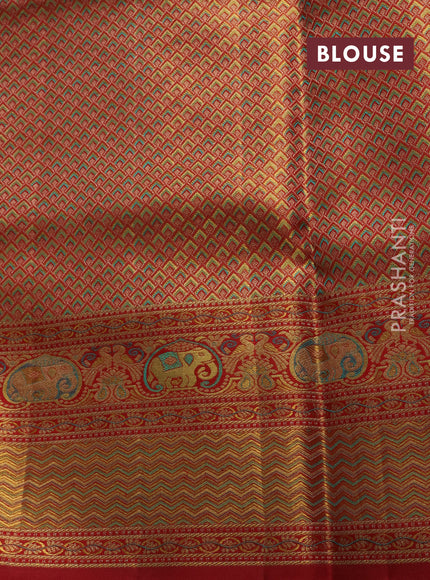 Red Pure Kanchipuram Tissue Silk Saree