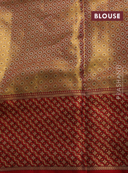 Gold & Red Pure Kanchipuram Tissue Silk Saree