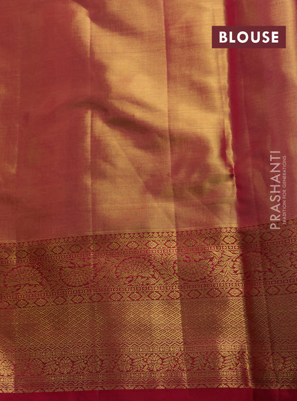 Gold & Pink Pure Kanchipuram Tissue Silk Saree