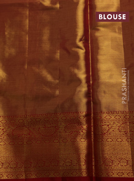 Gold & Red Pure Kanchipuram Tissue Silk Saree
