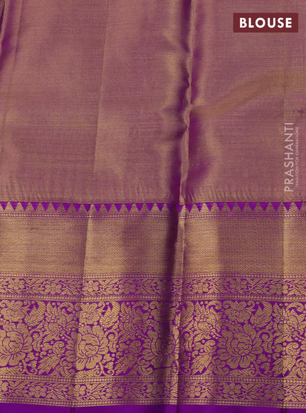 Gold & Purple Pure Kanchipuram Tissue Silk Saree