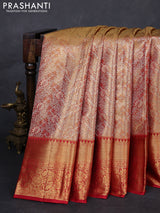 Gold & Maroon Pure Kanchipuram Tissue Silk Saree