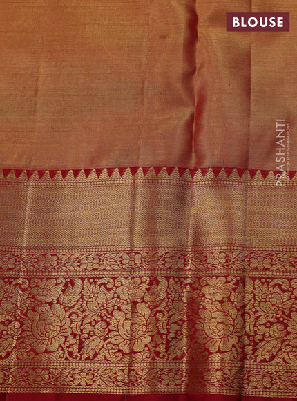 Gold & Maroon Pure Kanchipuram Tissue Silk Saree