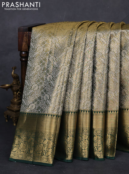 Gold & Green Pure Kanchipuram Tissue Silk Saree