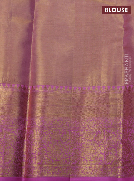 Baby Pink & Lotus Pink Pure Kanchipuram Tissue Silk Saree