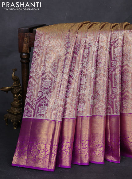 Purple &  Pure Kanchipuram Tissue Silk Saree