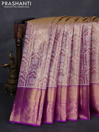 Purple &  Pure Kanchipuram Tissue Silk Saree