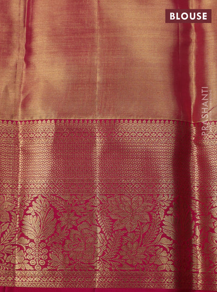 Gold & Pink Pure Kanchipuram Tissue Silk Saree