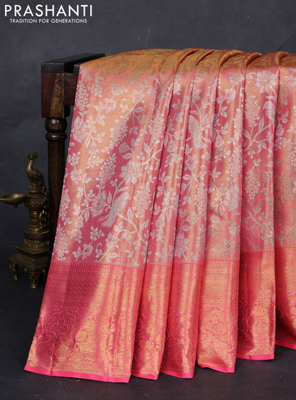 Candy Pink &  Pure Kanchipuram Tissue Silk Saree