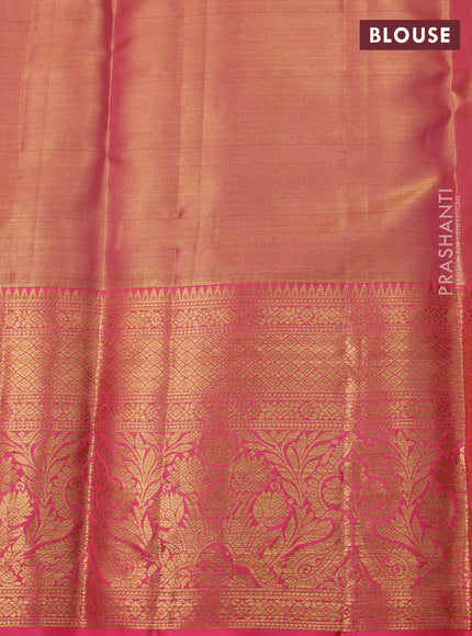 Candy Pink &  Pure Kanchipuram Tissue Silk Saree