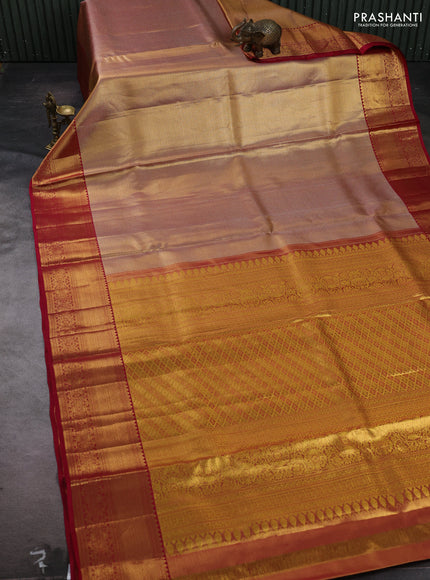 Gold & Pink Pure Kanchipuram Tissue Silk Saree