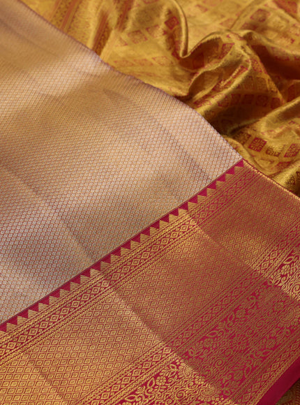Gold & Pink Pure Kanchipuram Tissue Silk Saree