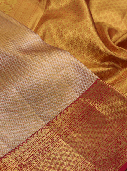 Gold & Red Pure Kanchipuram Tissue Silk Saree