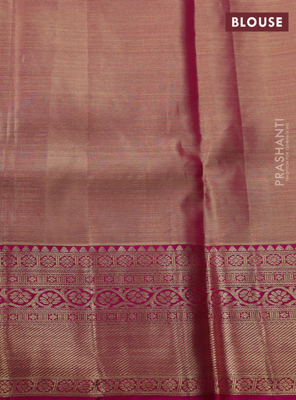 Pastel Pink & Pink Pure Kanchipuram Tissue Silk Saree