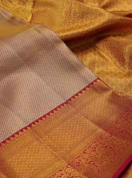 Gold & Pink Pure Kanchipuram Tissue Silk Saree