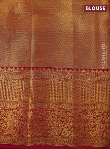 Gold & Pink Pure Kanchipuram Tissue Silk Saree