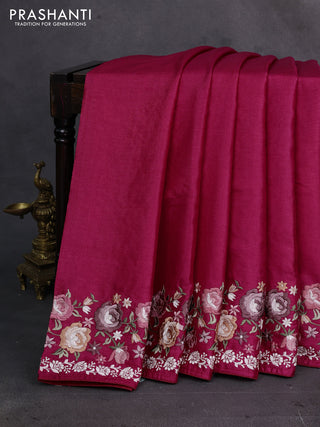 Pink Pure Tussar Silk - Embroidery