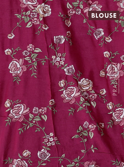 Pink Pure Tussar Silk - Embroidery