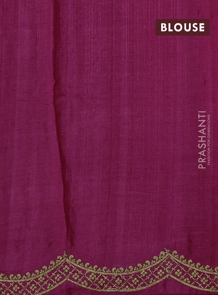 Pink Pure Tussar Silk - Embroidery
