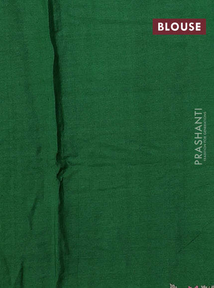 Green Pure Tussar Silk - Embroidery