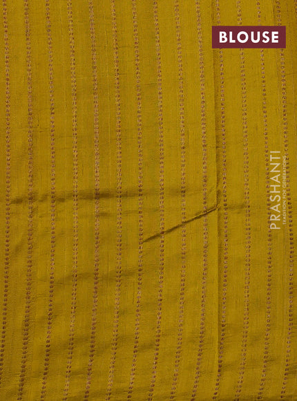 Mustard Banarasi Raw Silk Saree - Buttas